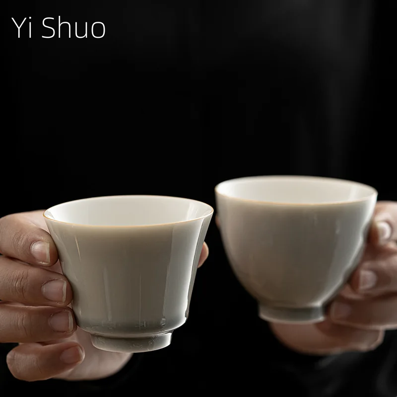 Japanese Pottery - 아이스 그레이 유약 컵 일본식 수제
