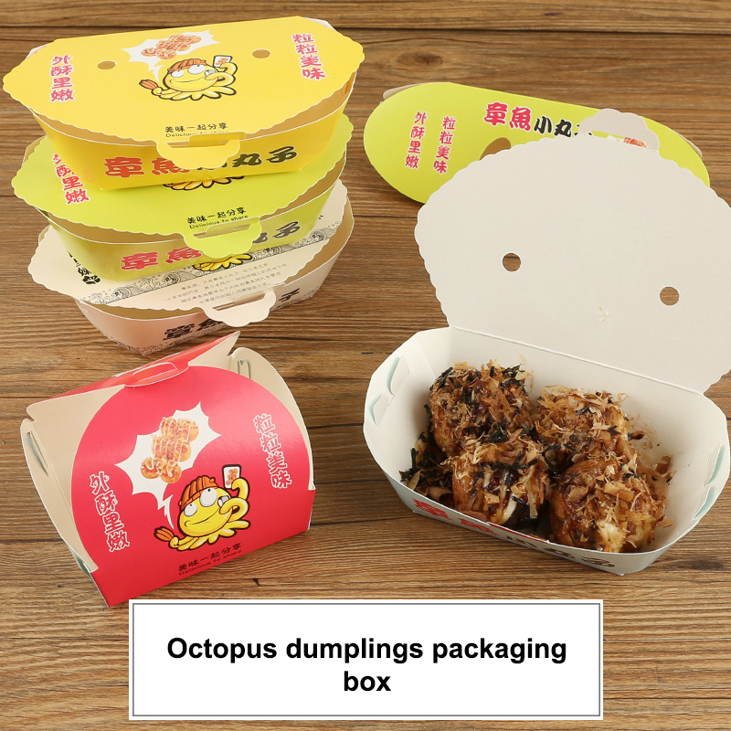 Japanese Snacks - 100개 일회용 만화 문어볼 포장 상자