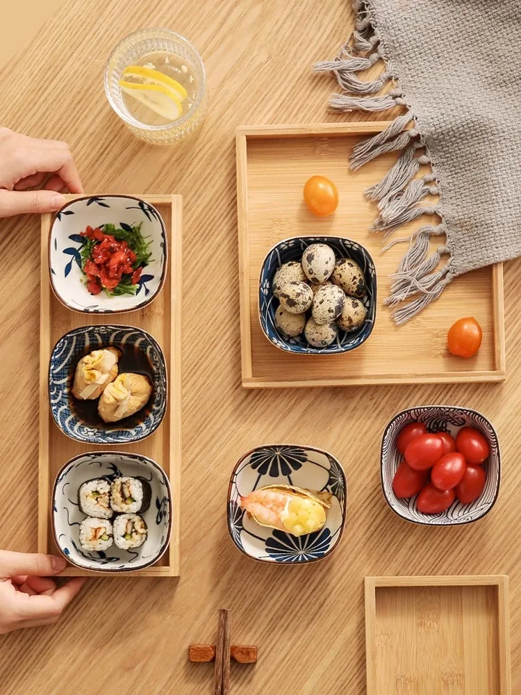 일본 스타일 세라믹 양념 접시 사각형 가정용 작은 간식 - Japanese Snacks 리뷰 및 가격