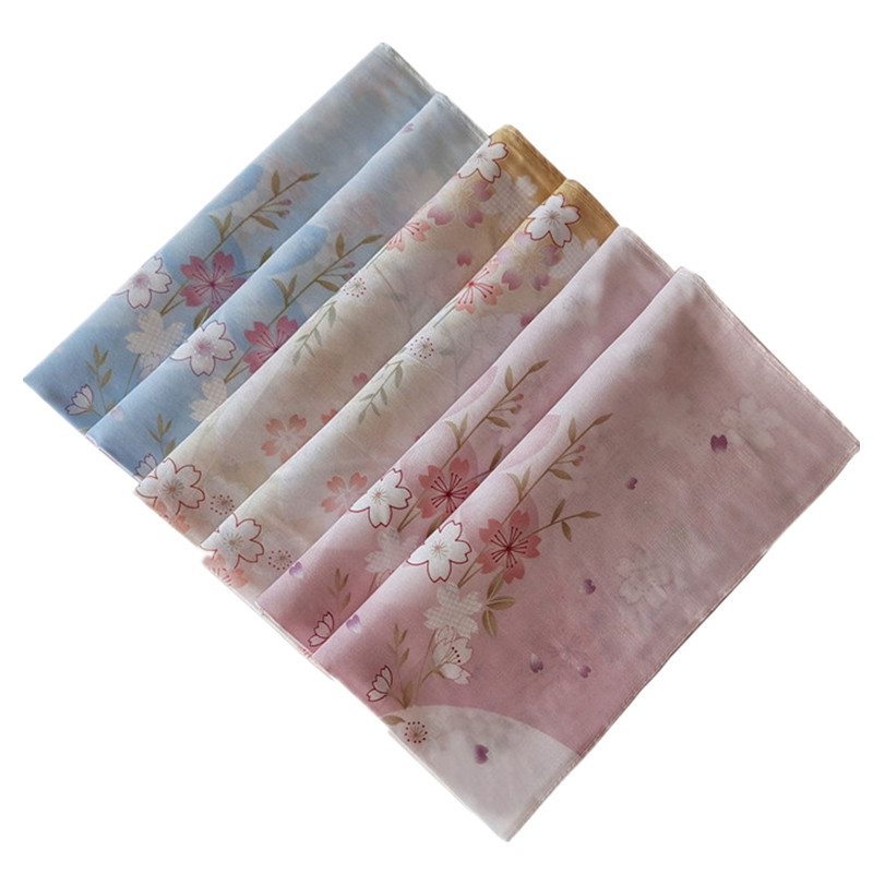 3Pcs 45x45cm 스퀘어 코튼 벚꽃 꽃 인쇄 손수 - Furoshiki 리뷰 및 가격