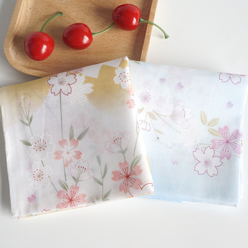 3Pcs 45x45cm 스퀘어 코튼 벚꽃 꽃 인쇄 손수 - Furoshiki 리뷰 및 가격