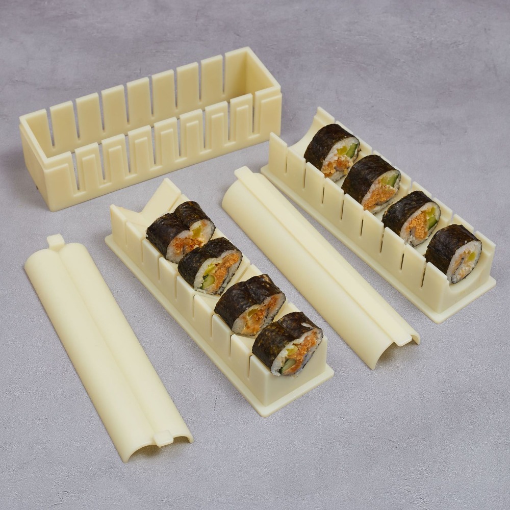새로운 3pcs 스시 메이커 장비 키트 플라스틱 김밥  - Sushi Making Kit 리뷰 및 가격