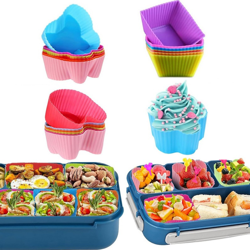 어린이를위한 8PCS 실리콘 도시락 분배기 어린이 학교 - Bento Box 리뷰 및 가격