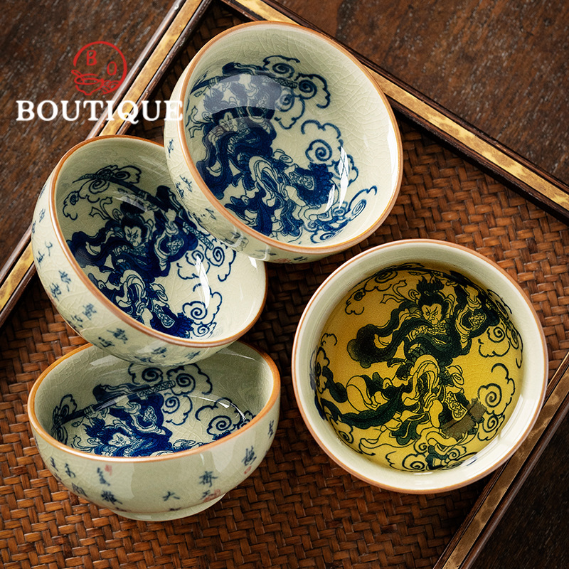 오래된 도자기 클레이 블루 및 화이트 찻잔, 일본 마스 - Japanese Pottery 리뷰 및 가격